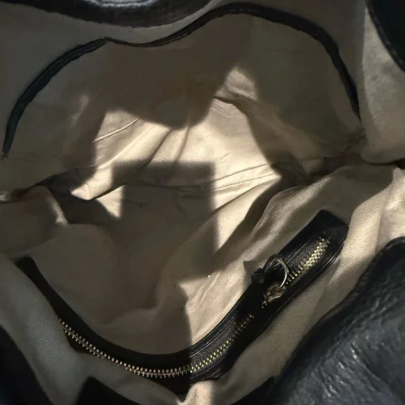 Foley + Corinna Black Leather Shoulder Bag with Silver Accents - Picture 11 of 13